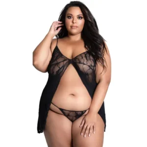 Plus Size Front Open Babydoll for Women